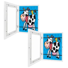 Kids Art Frame Front Opening Wooden Frame Artwork Display Storage Frame Picture Frame Wall Display For Photo Art Projects Picture Children Drawin (Option: A4-White)