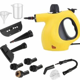 Handheld Multi-Surface Pressurized Steam Cleaner With 12 Accessories, Water Tank Multi-Purpose Steam Generator For Home Use, Natural Steam Cleani (Color: Yellow)
